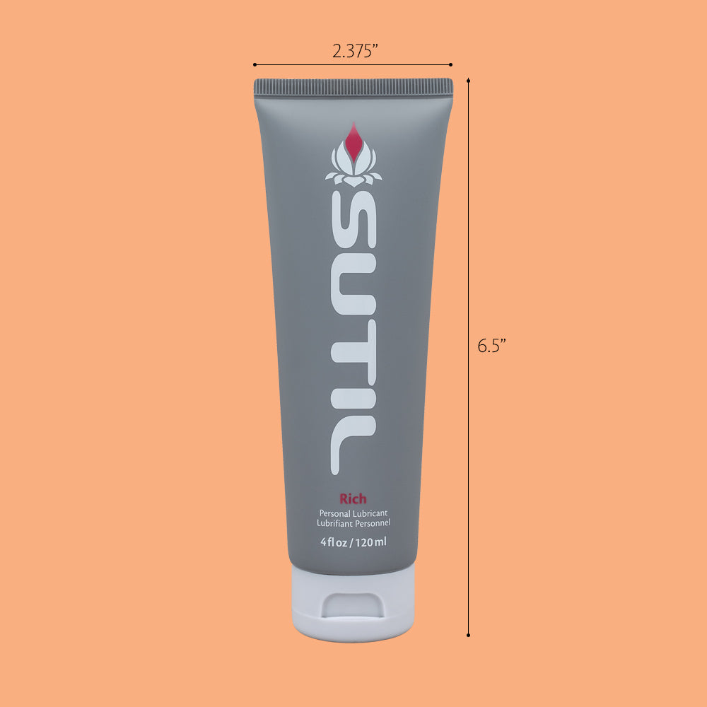 Sutil Rich lube  4oz with measurements 